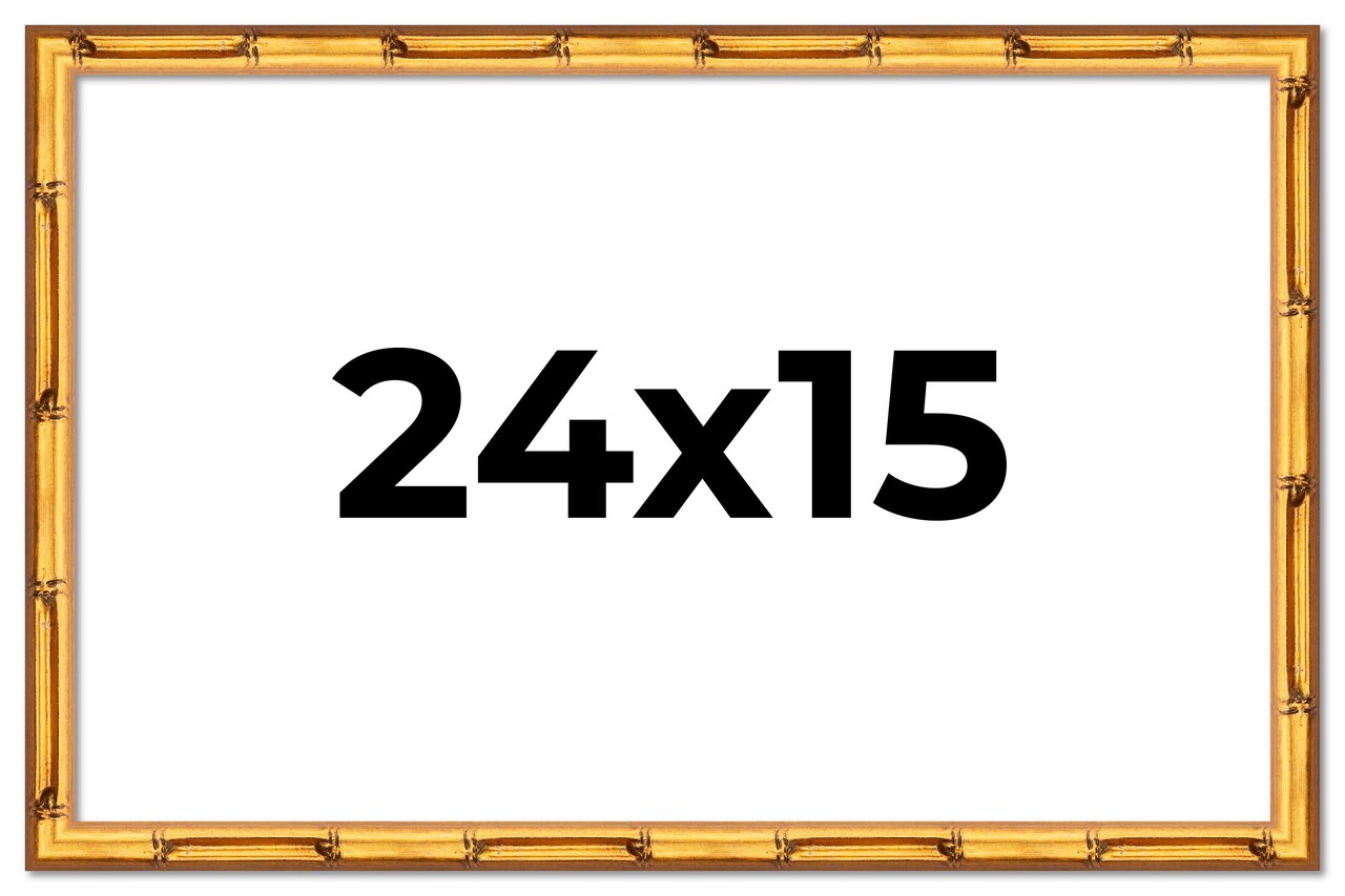 24x15 Bamboo Picture Frame with UV-Resistant Acrylic & Acid Free Backing, Available in 4 Finishes - Brown, Black, Gold, and Natural